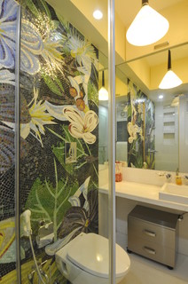 bathroom remodel shower ideas that are creative like a mosaic art wall